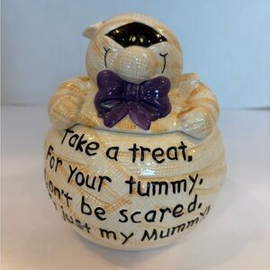 Vigor mummy Halloween ceramic candy jar with lid